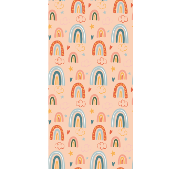 Orange doodle rainbow kids rullgardin - Tenstickers