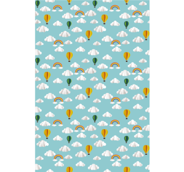 Ballong blå himmel landskap barn rullgardin - Tenstickers