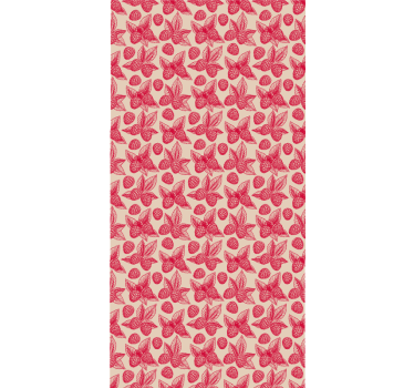Vintage beige hallonblommor och rullande rullgardiner - Tenstickers