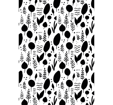 Lämnar mönster fler blommor och plantera rullgardin - Tenstickers