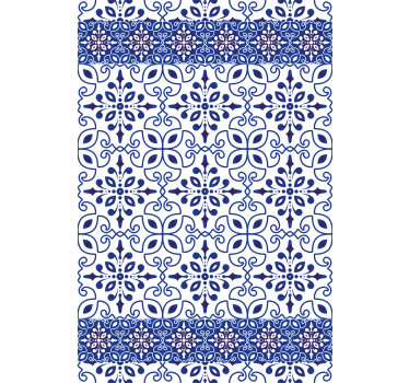 Vit och blå nordisk rullgardin klassisk design - Tenstickers