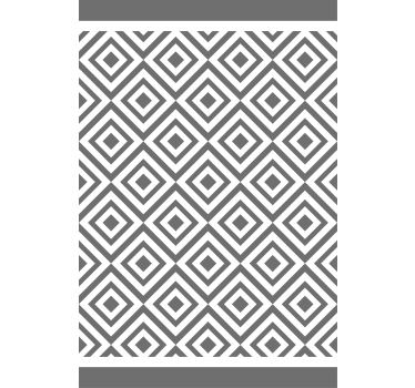 Grå och vitt geometriskt mönster nordisk rullgardin - Tenstickers
