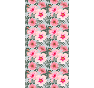 Färgglada pastellmålning blommor och plantera rullgardin - Tenstickers