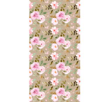 Rosa blommönster Rullgardin blommig - Tenstickers