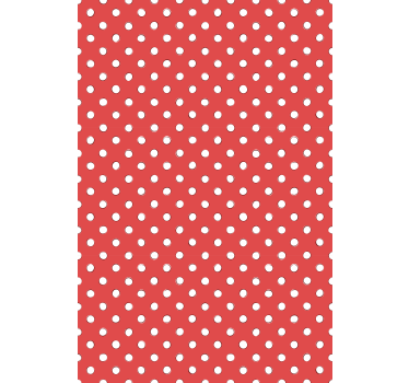 Vit retro polka dots röd bakgrund rullgardin konst - Tenstickers