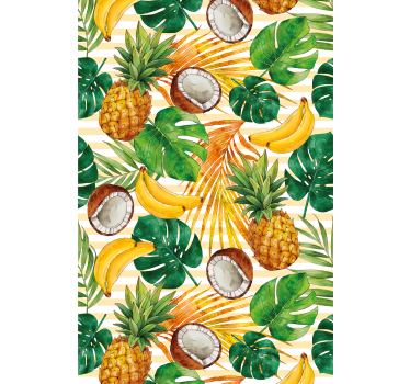 Kokosnötter och ananas modernt rullgardin - Tenstickers