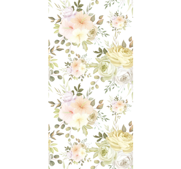 Vackert blommigt sömlöst mönster blomma rullgardin - Tenstickers