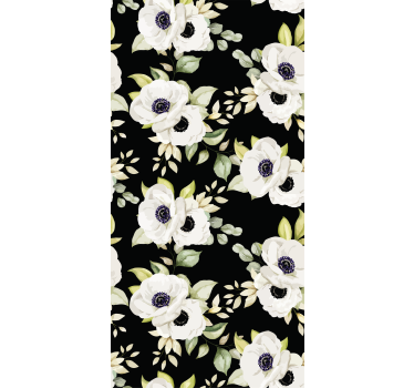 Eleganta vita blommor Rullgardin blommig - Tenstickers