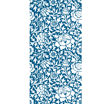 Blå vintage mönster Rullgardin blommig - Tenstickers