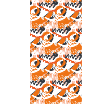 Abstrakt orange vattenfärg stroke rullgardin konst - Tenstickers