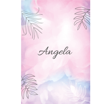 Namn med palmblad Rullgardin blommig - Tenstickers