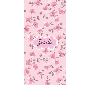 Ljusrosa tappningblommor personliga rullgardiner - Tenstickers