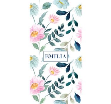 Blommor och lövmönster personliga rullgardiner - Tenstickers