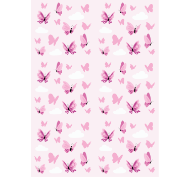 Flygande fjärilar på rosa bakgrund rullgardin - Tenstickers