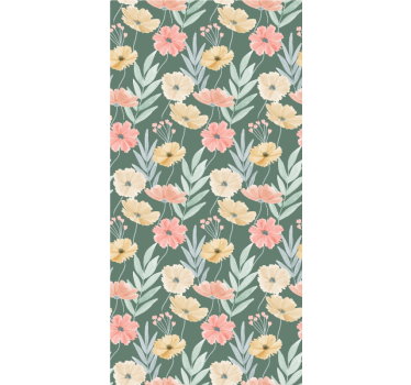 Original vattenfärg blommönster badrumsfönster - Tenstickers