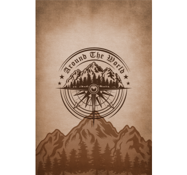 Bergskompassdesign Rullgardin vardagsrum - Tenstickers