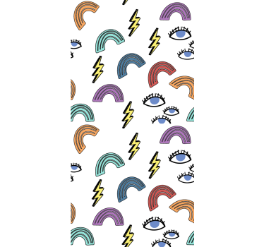 ögon och blixtar mönster barn rullgardin - Tenstickers