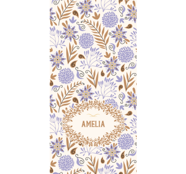 Handmålade vintage blommor mönster personliga rullgardiner - Tenstickers