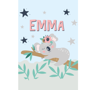 Baby koala med namn Rrullgardin barn - Tenstickers