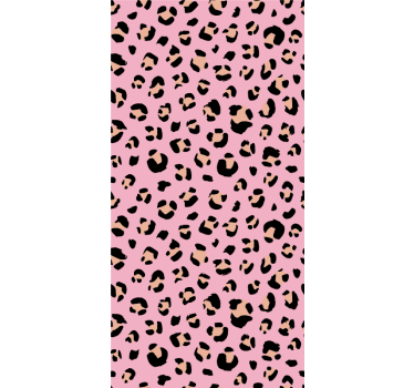 Rosa tecknad leopardmönster barn rullgardin - Tenstickers