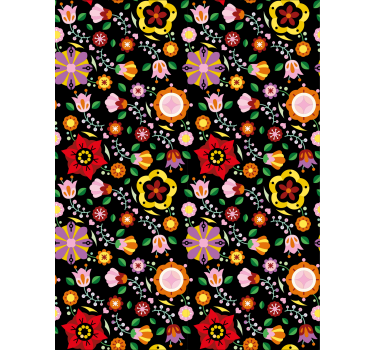 Polska folklormönster blomma rullgardin - Tenstickers