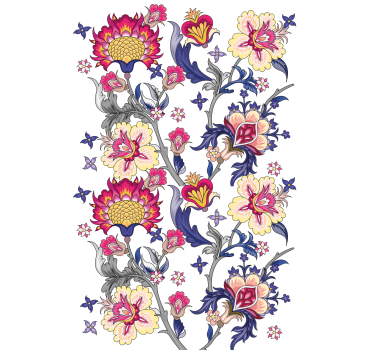 Levande blomsterarrangemang Rullgardin blommig - Tenstickers