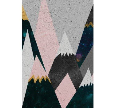 Färgglada berg roliga design barn rullgardin - Tenstickers