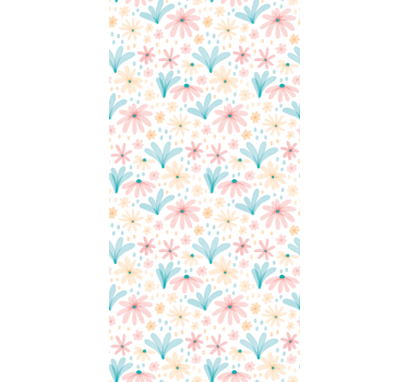 Blommiga prästkragar mönster Rullgardin blommor och växter - Tenstickers