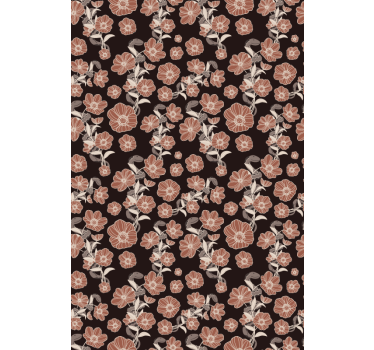 Vintage mörkt mönster Rullgardin blommig - Tenstickers