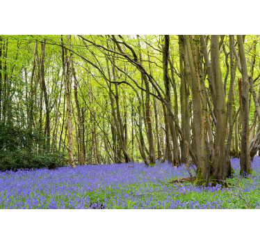 Blåklocka blommor i skogen vardagsrum rullgardin - Tenstickers
