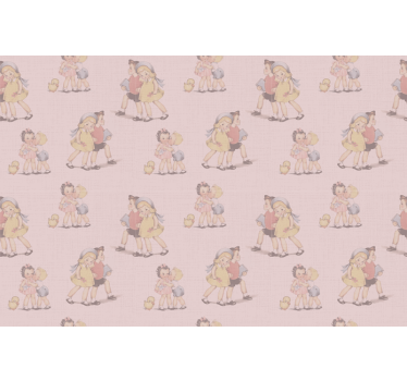 80 -talsmönster barn och blommor vintage rullgardin - Tenstickers