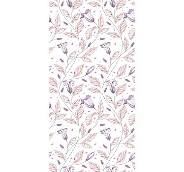 Lila eleganta tulpaner mönster blommor och växt rullgardin - Tenstickers