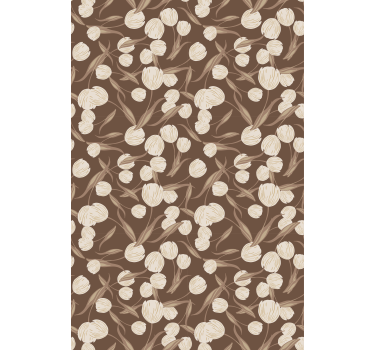 Eleganta beige tulpaner mönster blommor och växt rullgardin - Tenstickers