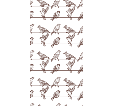 Trädgård fåglar design djur rullgardin - Tenstickers