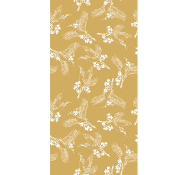 Japanska blommor och fåglar djur rullgardin - Tenstickers