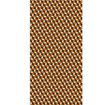Orange retro mönster mer vintage rullgardin - Tenstickers
