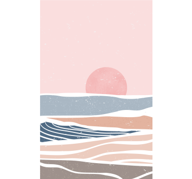 Fridfulla solnedgångsvågor Rullgardin mer vintage - Tenstickers