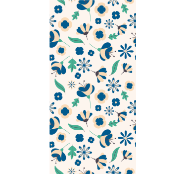 Botaniska blommönster Rullgardin blommor och växter - Tenstickers