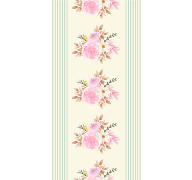 Rullgardin blommor och växter fransk provensalsk randig - Tenstickers