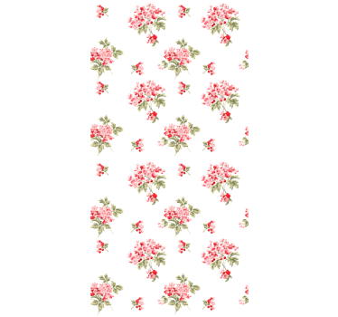 Minimalistiska shabby chic blommor och växtrullgardin - Tenstickers