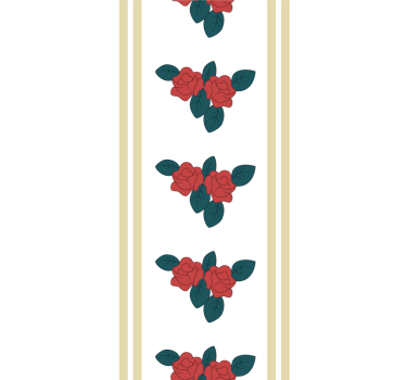 Rosmönster med löv Rullgardin blommig - Tenstickers