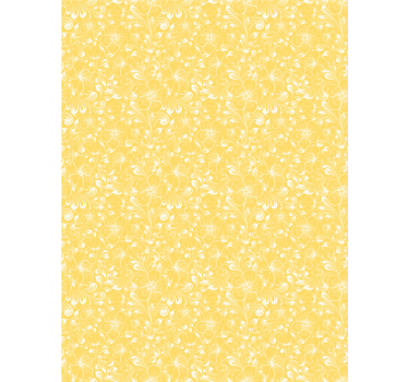 "grandmillenial style" ywllow blommor och växt rullgardin - Tenstickers