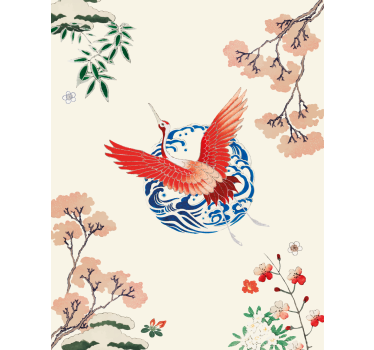 Chinoiserie mer vintage rullgardin - Tenstickers