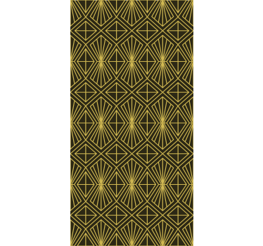 Geometriska art déco mönster guld mer vintage rullgardin - Tenstickers