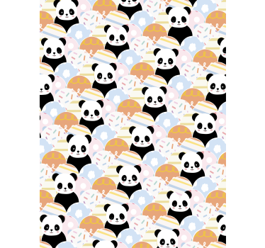 Lapptäcke djur panda design djur rullgardin - Tenstickers