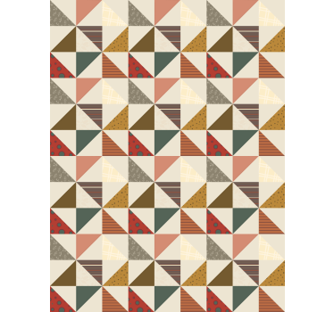 Patchwork geometriska mer vintage rullgardin - Tenstickers