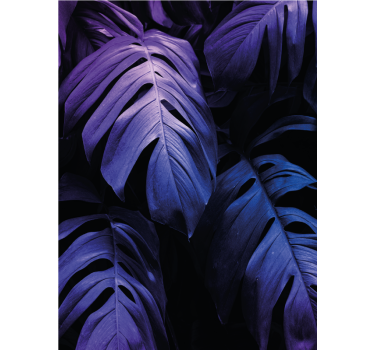 Neon exotiska blad fler blommor och växt rullgardin - Tenstickers