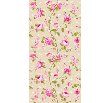 Vintage blommönster blomma rullgardin - Tenstickers