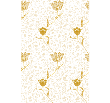 Gyllene elegant mönster Rullgardin blommig - Tenstickers
