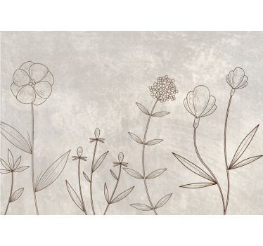 Skandinavisk stil dimmig mer blommor och växt rullgardin - Tenstickers